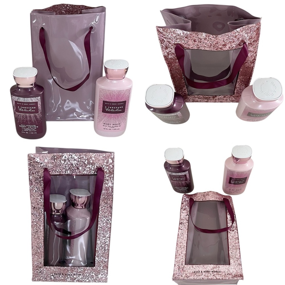 Bath & Body Works A Thousand Wishes Body Wash & Lotion Full Size Set with Tote - Picture 2 of 11